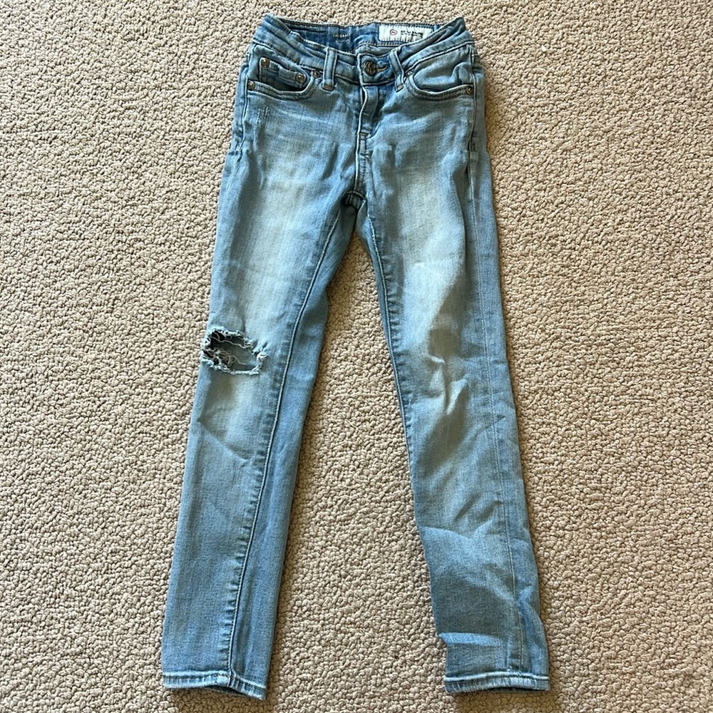 Kids distressed AG denim skinny jeans